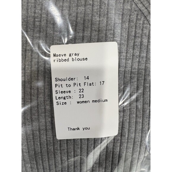 Maeve Anthropologie Women's Gray Peplum Ribbed Blouse Size Medium - Picture 10 of 10